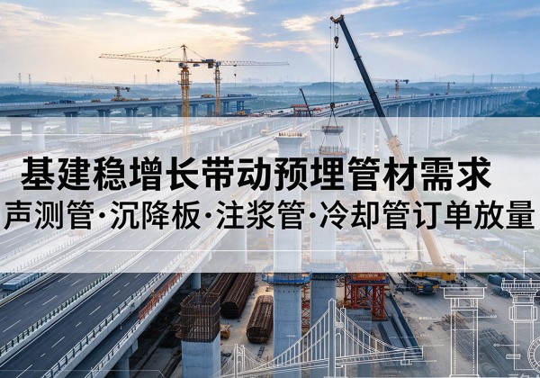 凌云基建稳增长带动预埋监测管材需求，声测管、沉降板、注浆管订单持续放量